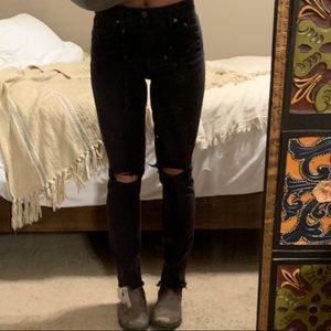 Reformation stretch crop cigarette jeans